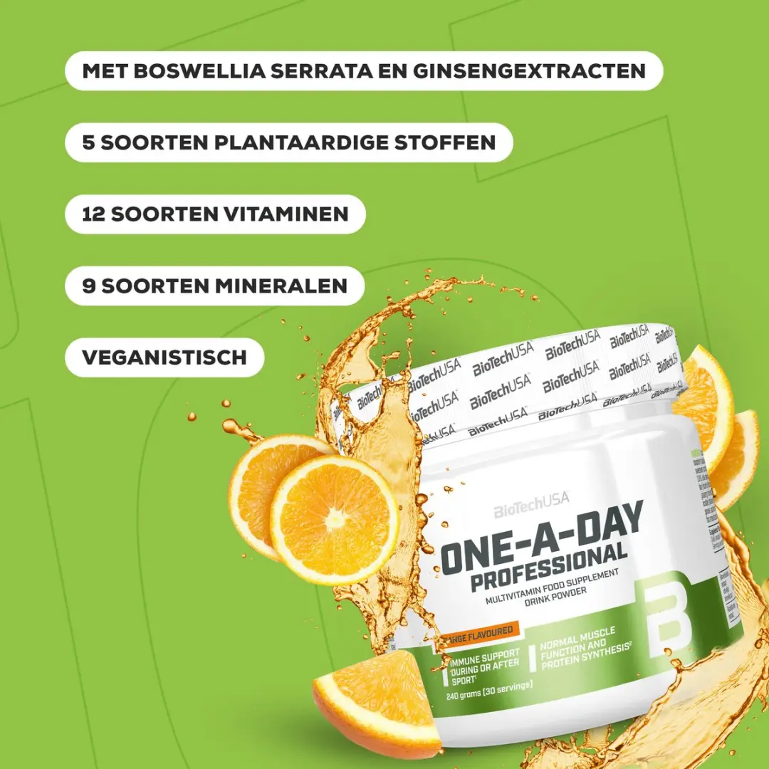 BioTechUSA One-A-Day Professional Drankpoeder 240g - Sinaasappel