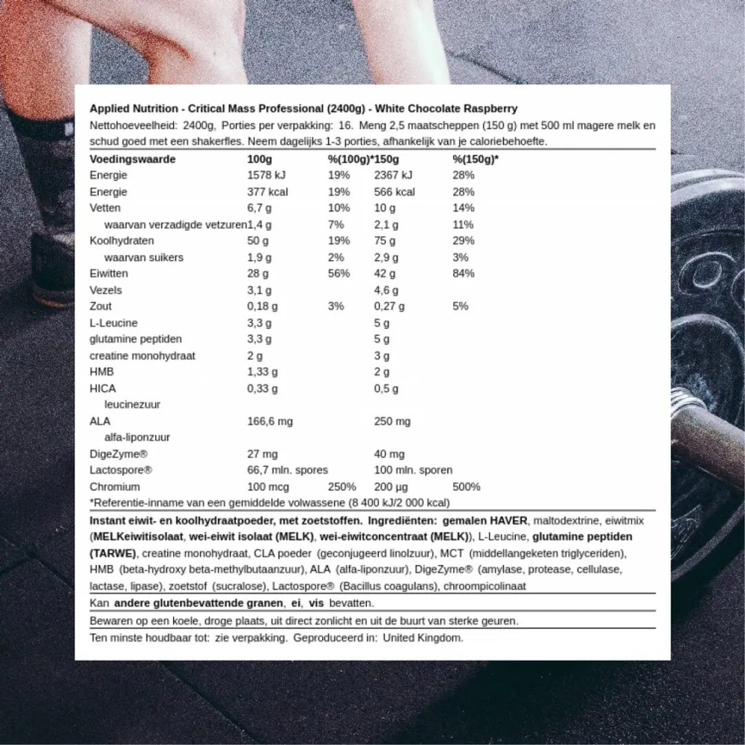 Applied Nutrition Critical Mass White Chocolate & Raspberry - 2400g