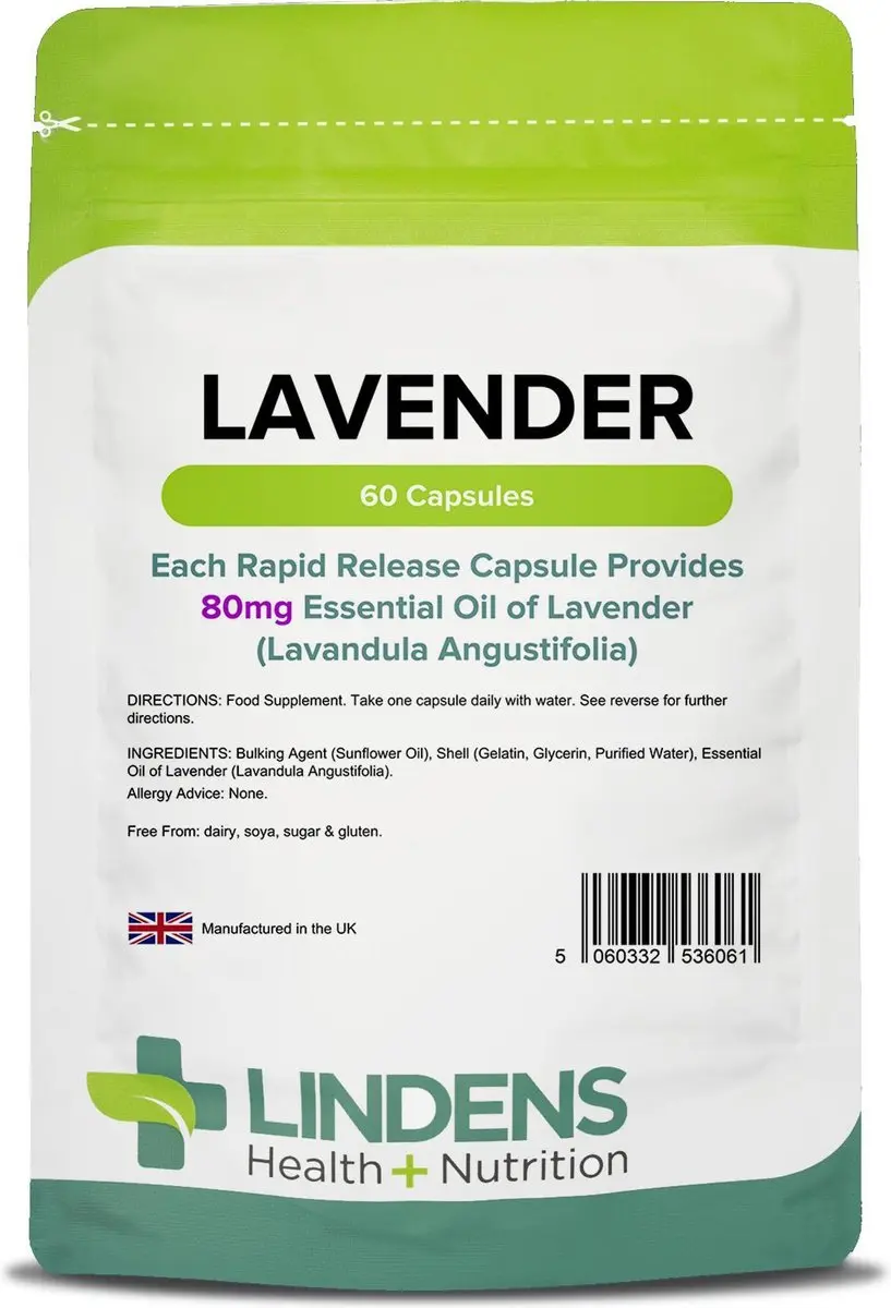 Lindens Lavendel Etherische Olie 60 Capsules