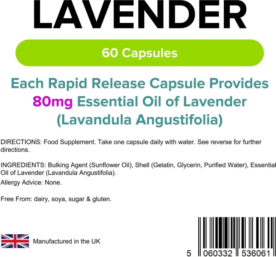 Lindens Lavendel Etherische Olie 60 Capsules