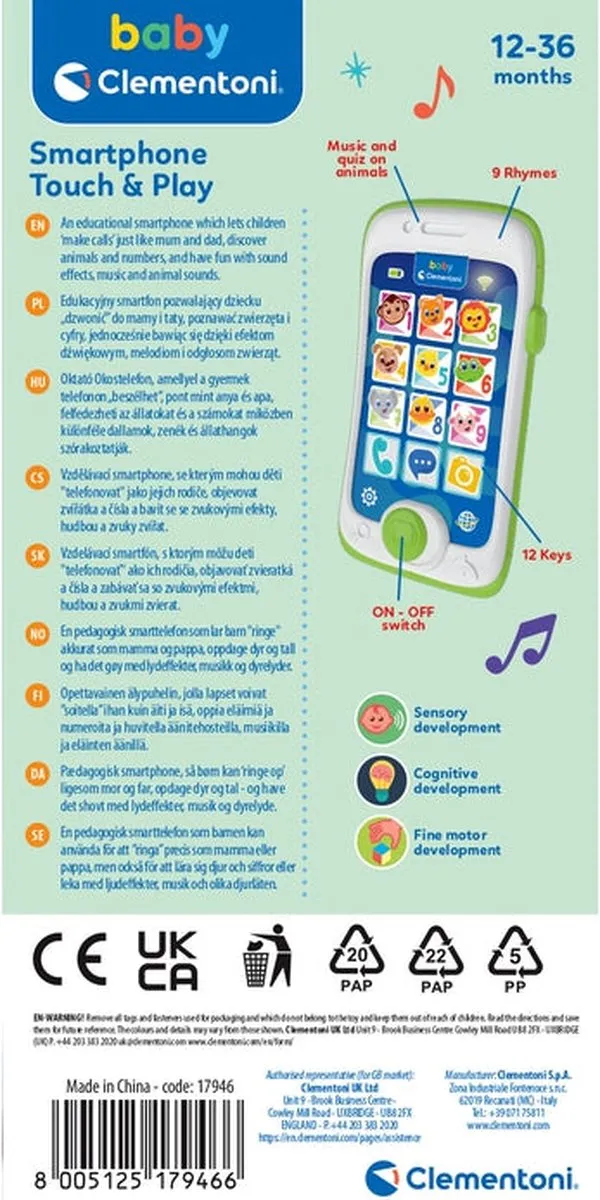 Clementoni Colour Numbers Interactive Smartphone Speelgoed - Meerkleurig