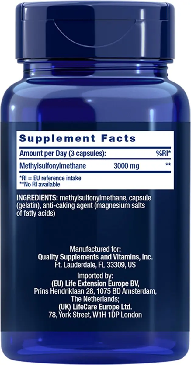 Life Extension MSM 1000mg - 100 Capsules