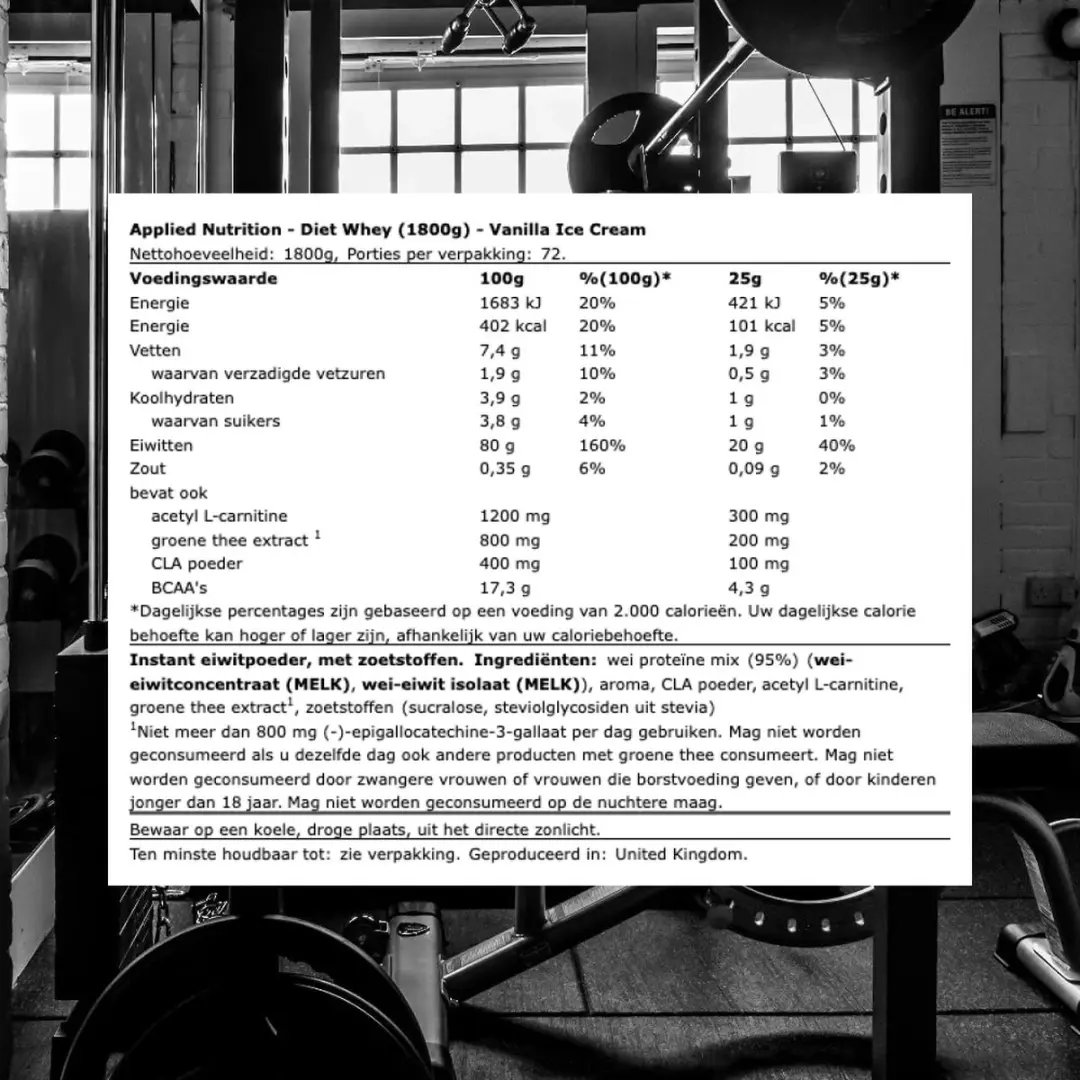 Applied Nutrition Diet Whey Vanilla Ice Cream 2000g Eiwitpoeder