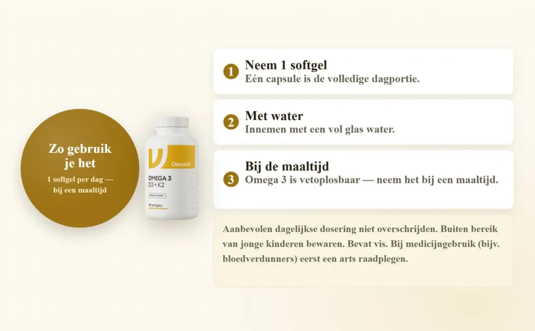 OstroVit Omega 3 + D3+K2 90 Capsules - 1000mg