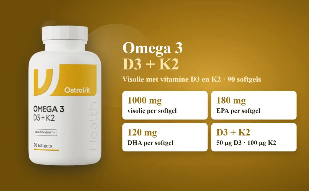 OstroVit Omega 3 + D3+K2 90 Capsules - 1000mg