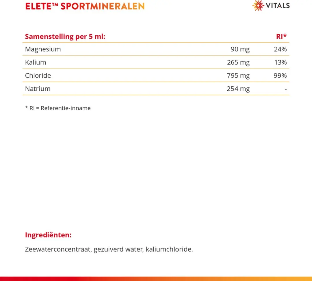 Vitals ELETE Sportmineralen 300ml