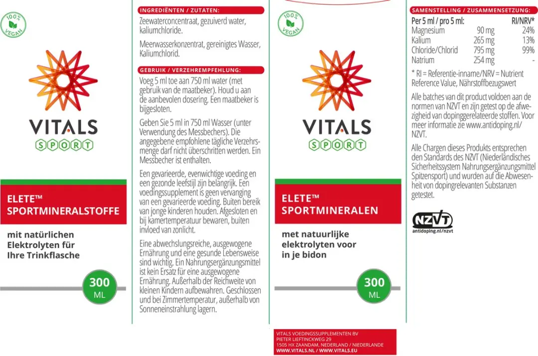 Vitals ELETE Sportmineralen 300ml