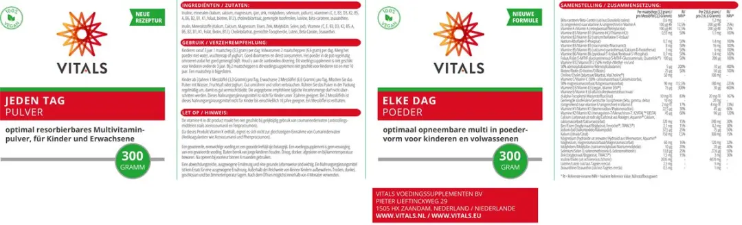 Vitals Elke Dag Poeder 300g - Multivitamine