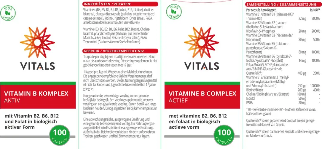 Vitals Vitamine B Complex Actief 100 Capsules
