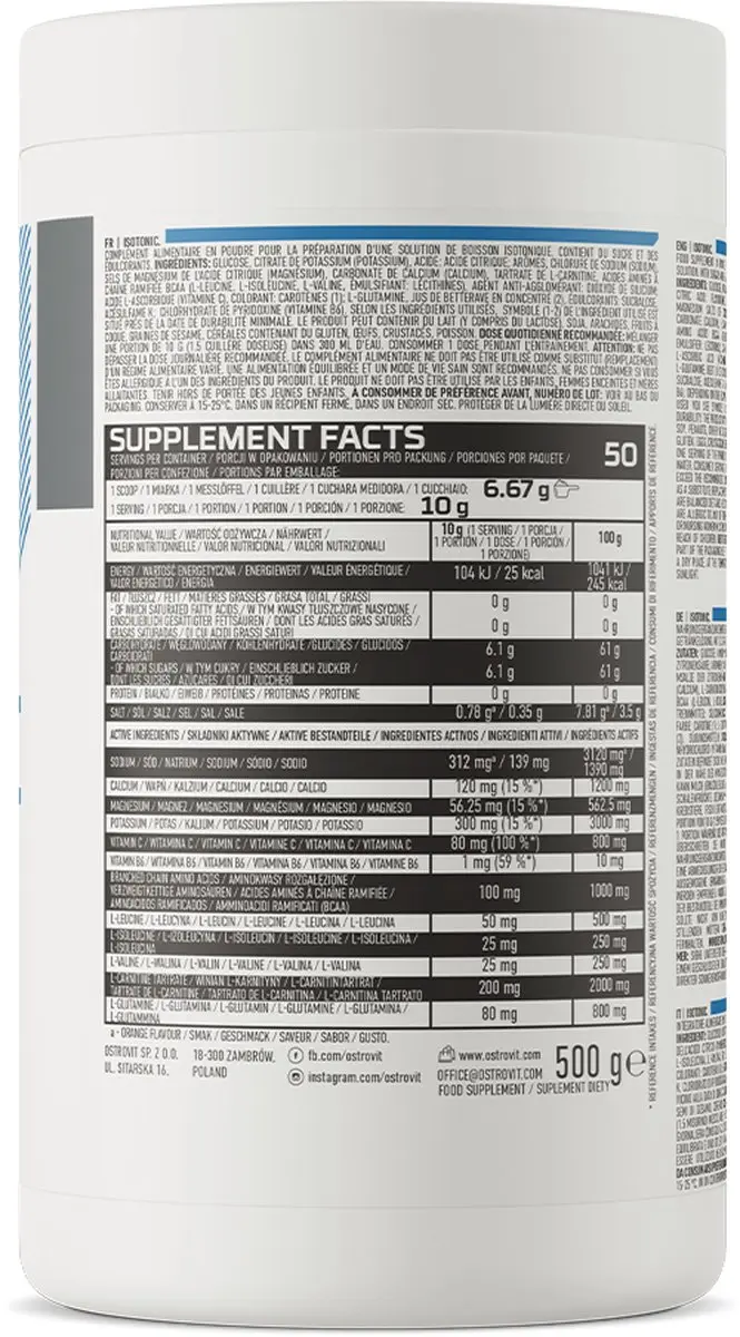 OstroVit Mass Gainer Isotonic 500g - Citroen Mentaal
