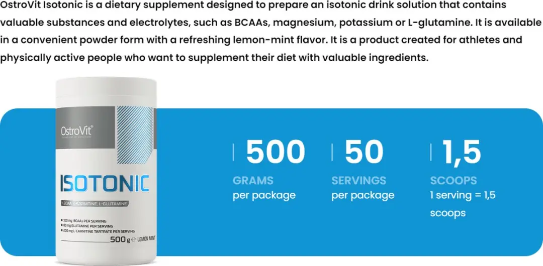 OstroVit Mass Gainer Isotonic 500g - Citroen Mentaal