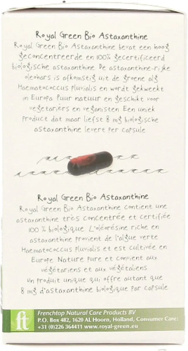 Royal Green Astaxanthine Biologisch 60 Vegacapsules