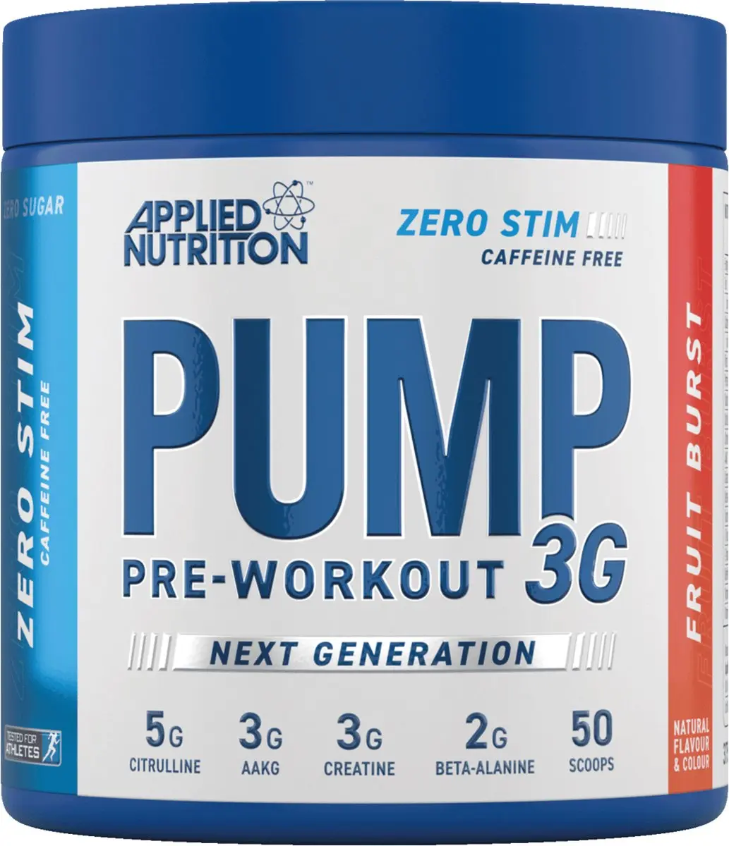 Applied Nutrition Pump 3G ZERO STIM Pre-Workout Fruit Burst 375g