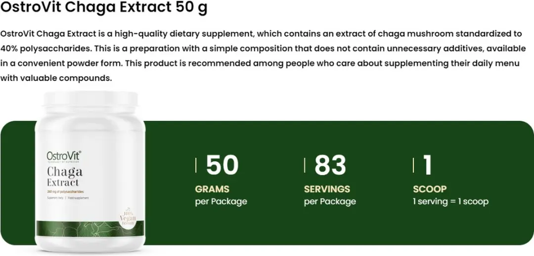 OstroVit Chaga Extract 50g