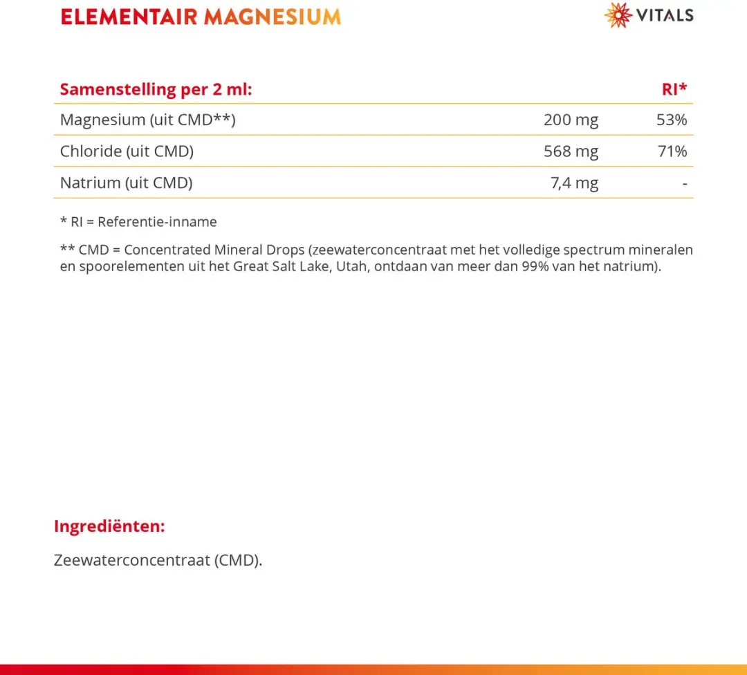 Vitals Elementair Magnesium 200mg - 60ml