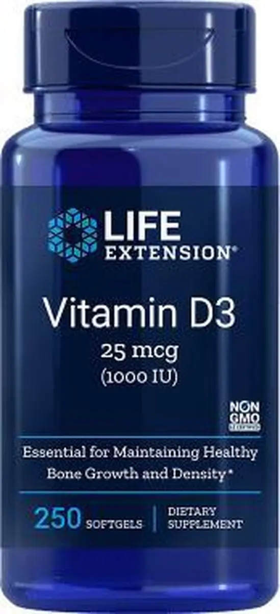 Life Extension Vitamine D3 1000 IU - 250 Gelcapsules