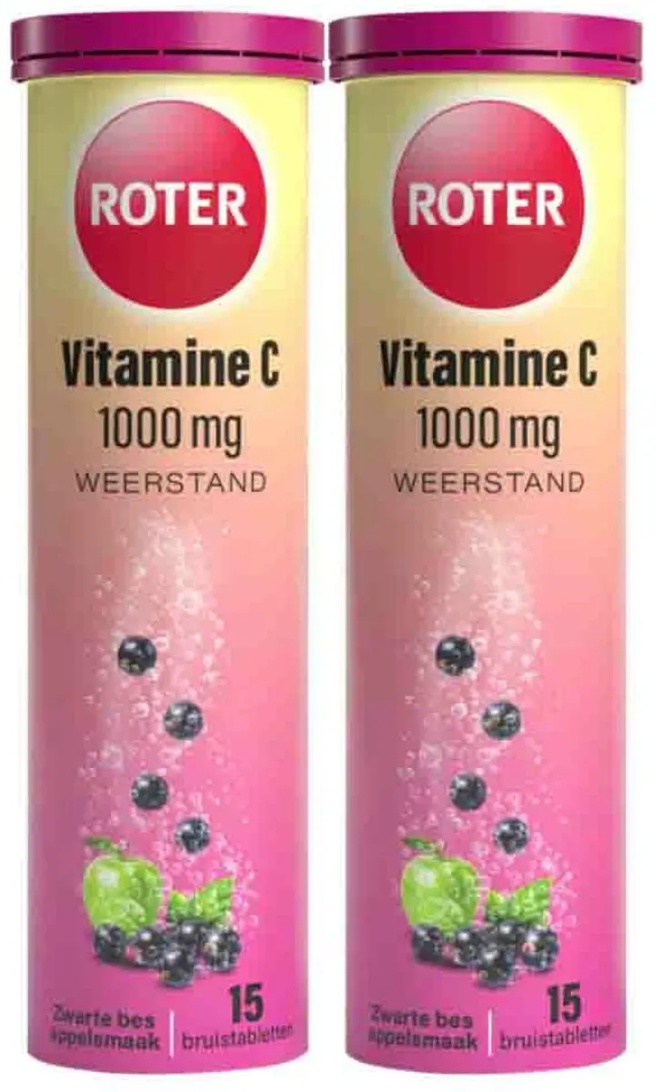 Roter Vitamine C 1000mg Appel-Zwarte Bes Bruistabletten - 30 Stuks