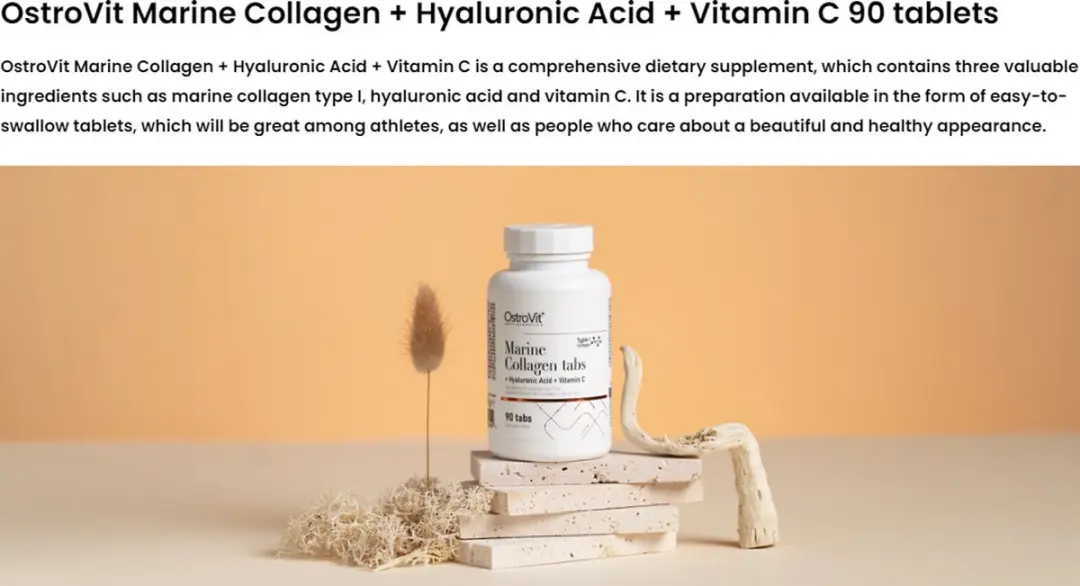 OstroVit Marine Collagen + Hyaluronzuur & Vitamine C 90 tabletten