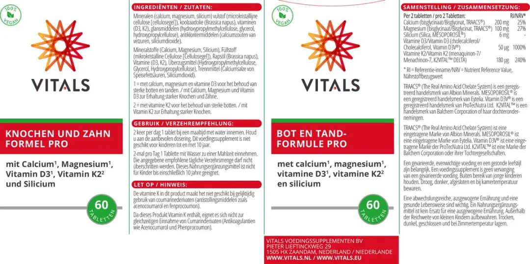 Vitals Bot en Tandformule Pro - 60 tabletten