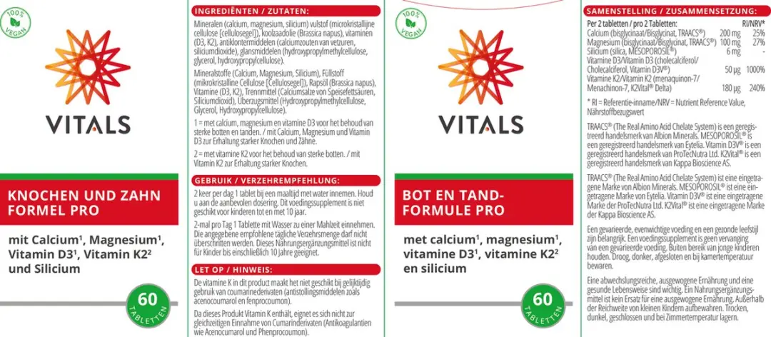 Vitals Bot en Tandformule Pro - 60 tabletten
