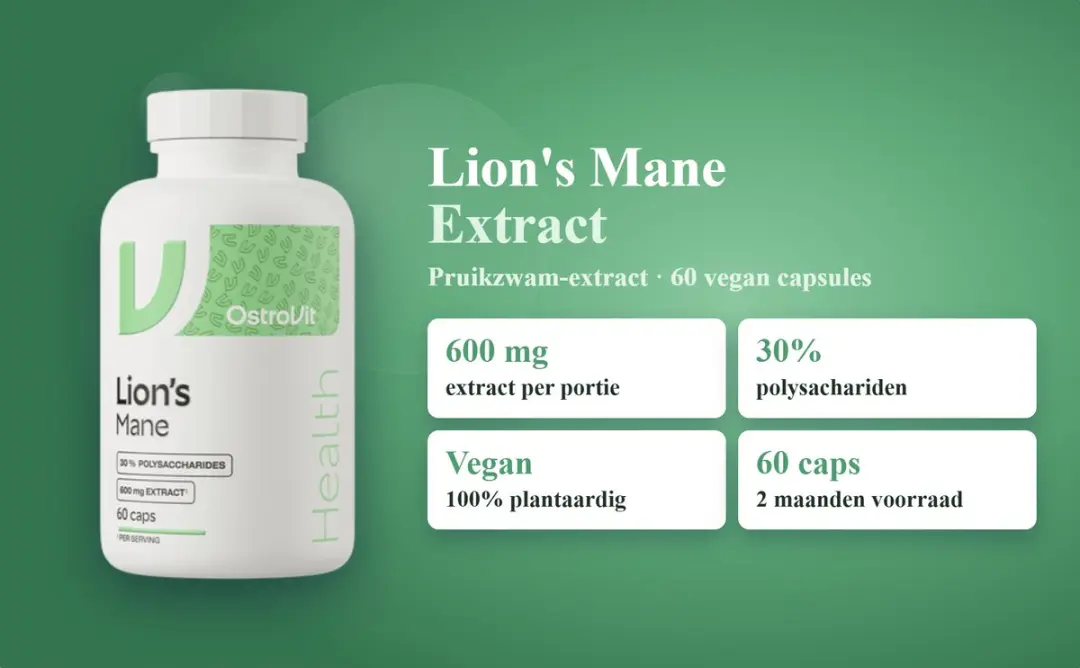 OstroVit Lion’s Mane VEGE 1000mg - 60 Vegan Capsules