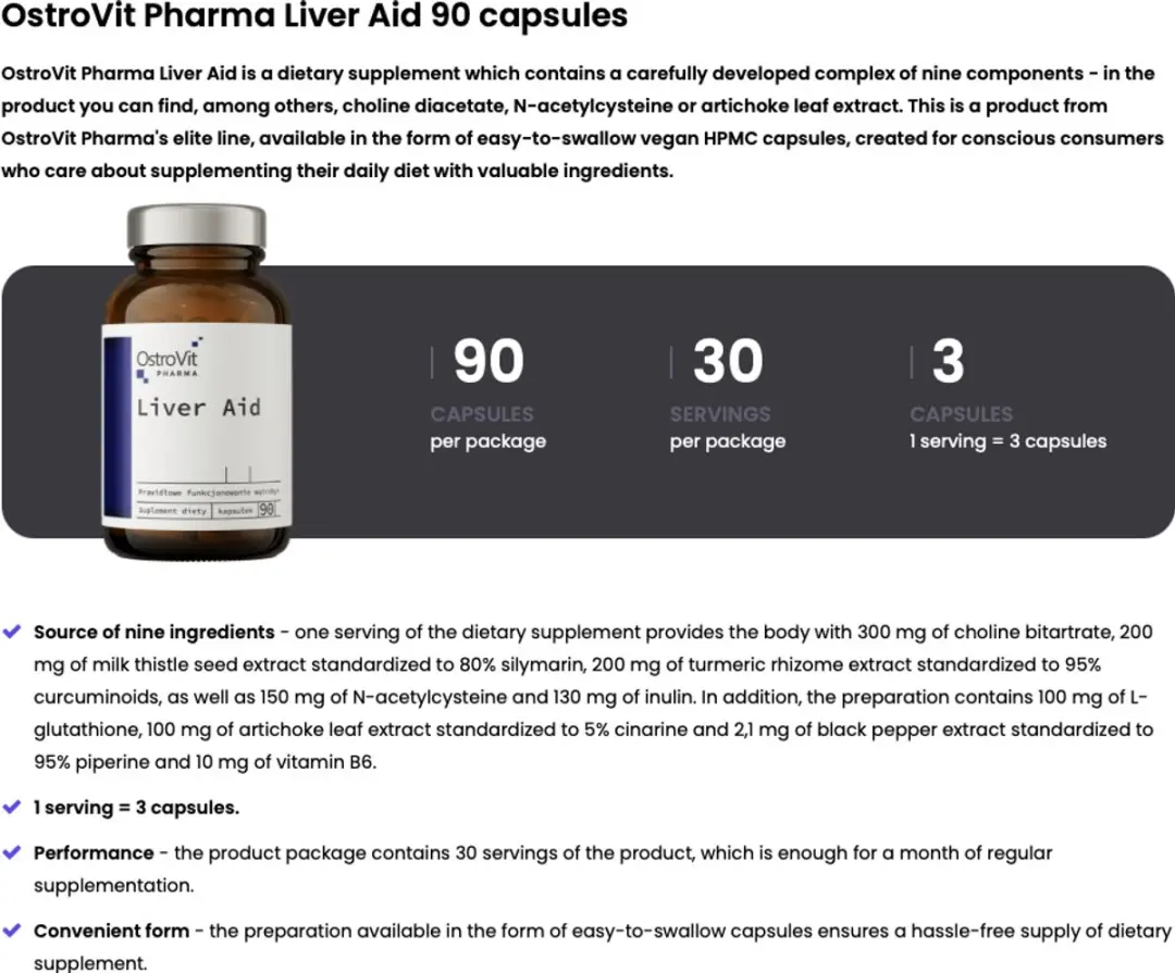 OstroVit Pharma Liver Aid 90 Capsules