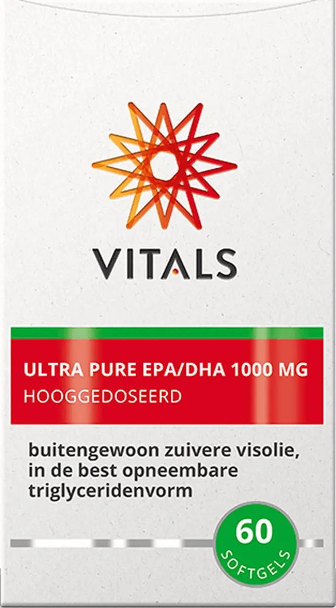 Vitals Ultra Pure EPA/DHA Omega 3 Visolie 1000mg - 60 Softgels