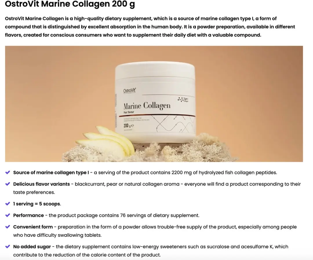 OstroVit Marine Collageen 200g - Peer