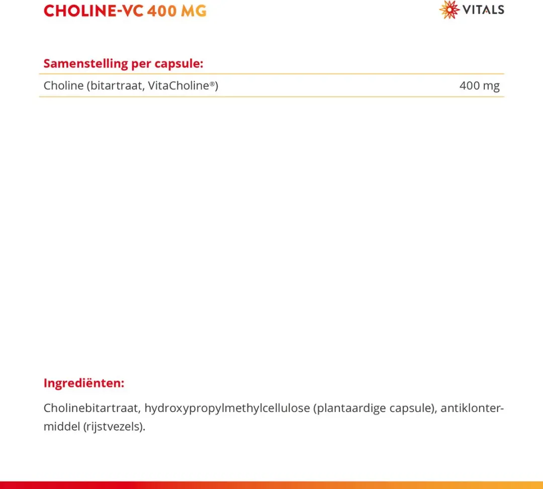 Vitals Choline-VC 400mg 100 Capsules