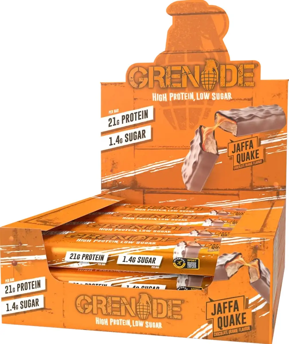 Grenade Jaffa Quake Eiwitreep - 21g Eiwit - 12x60g
