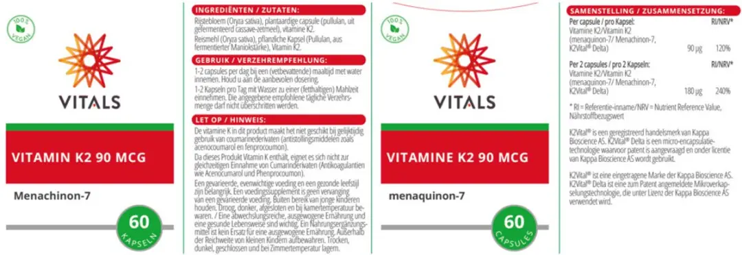 Vitals Vitamine K2 90mcg - 120 Capsules