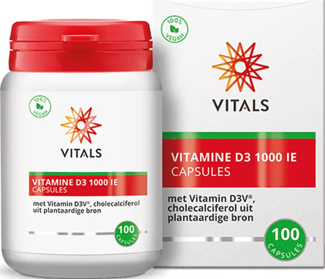 Vitals Vitamine D3 1000 IE Cholecalciferol 100 Capsules
