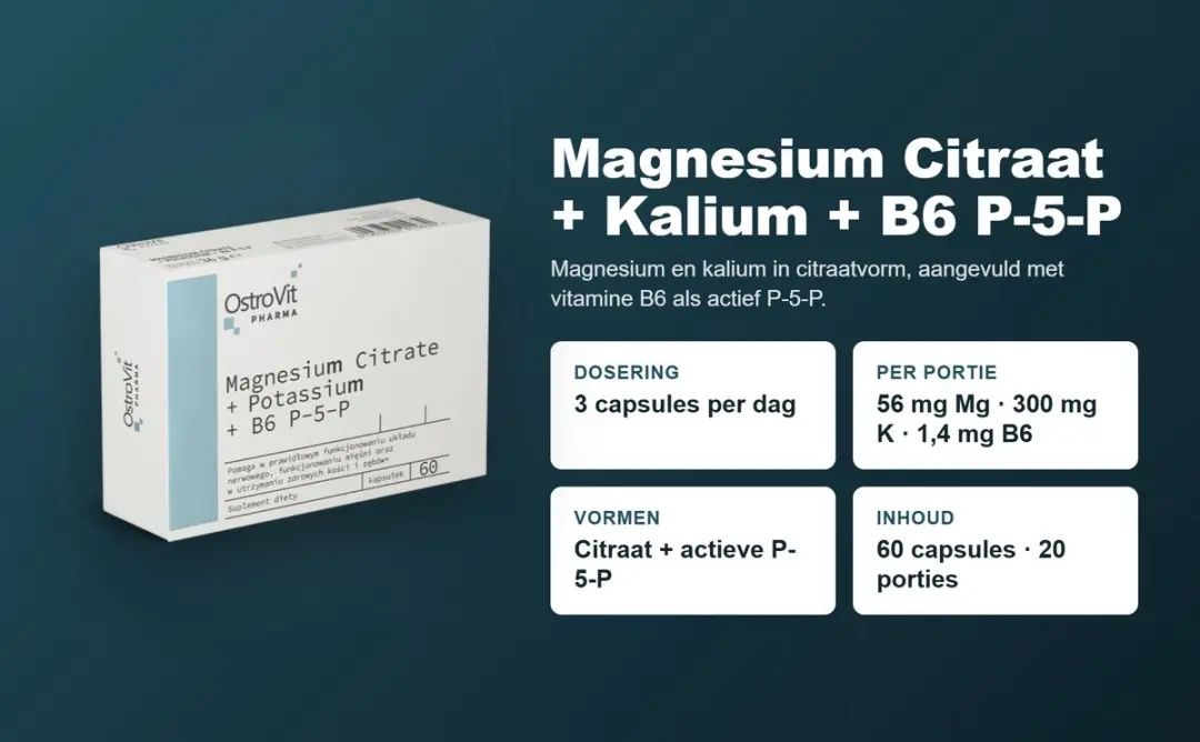 OstroVit Magnesium Citrate + B6 P-5-P 60 Capsules