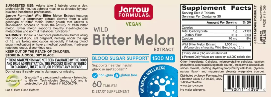 Jarrow Formulas Wild Bitter Melon Extract 60 tabletten - 750mg