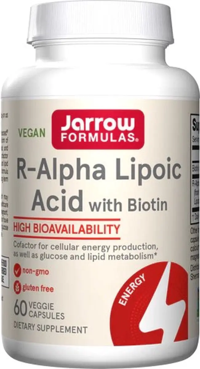 R-Alpha Liponzuur met biotine (60 Capsules)