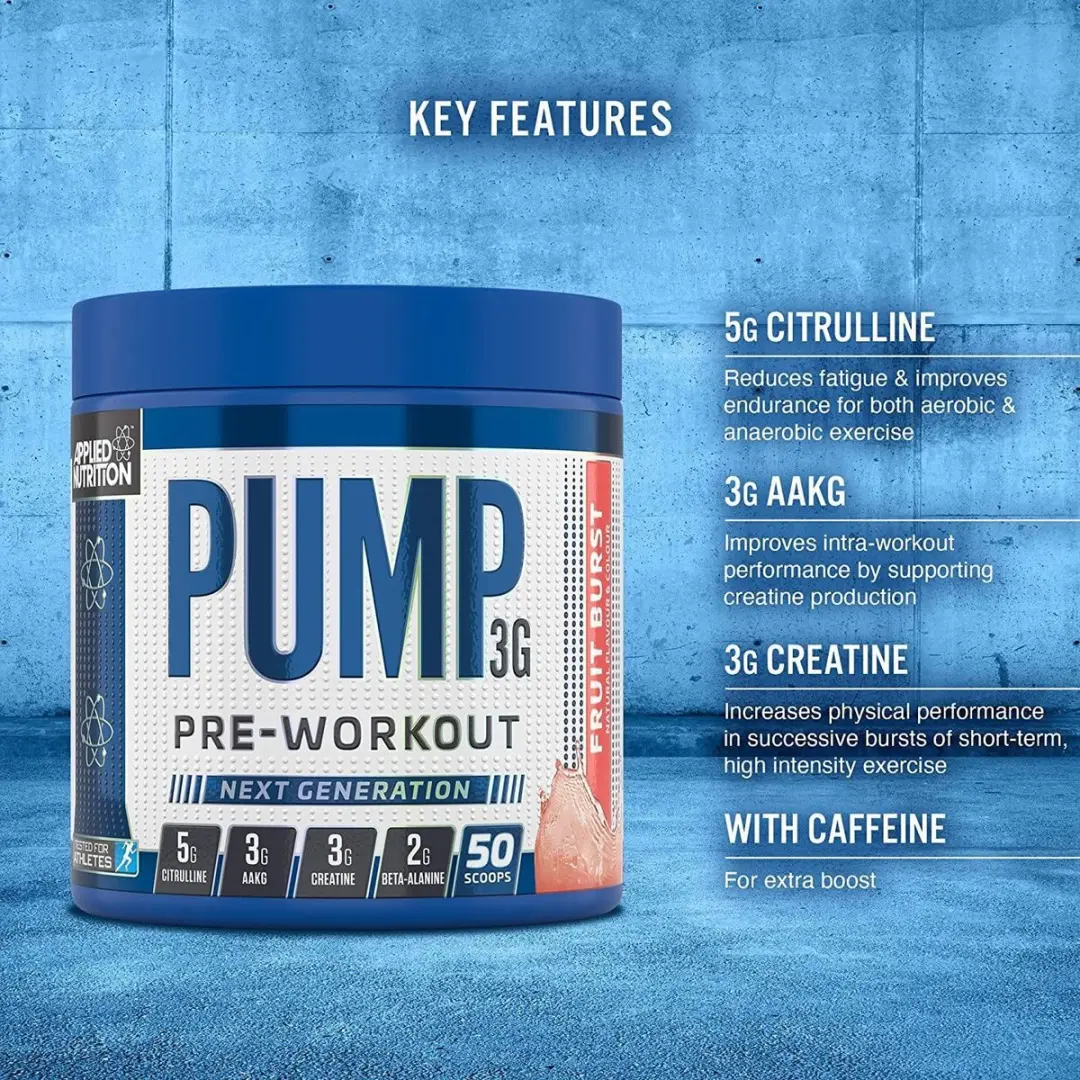 Applied Nutrition Pump-3G Pre-Workout 375g - Icy Blue Raz