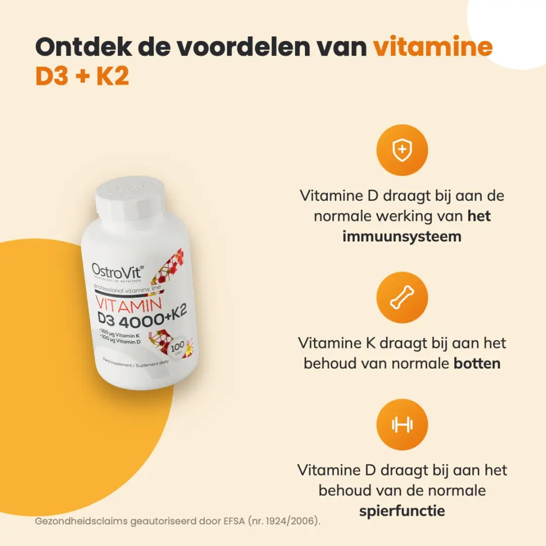 OstroVit Vitamine D3 4000 IE + K2 100 Tabletten