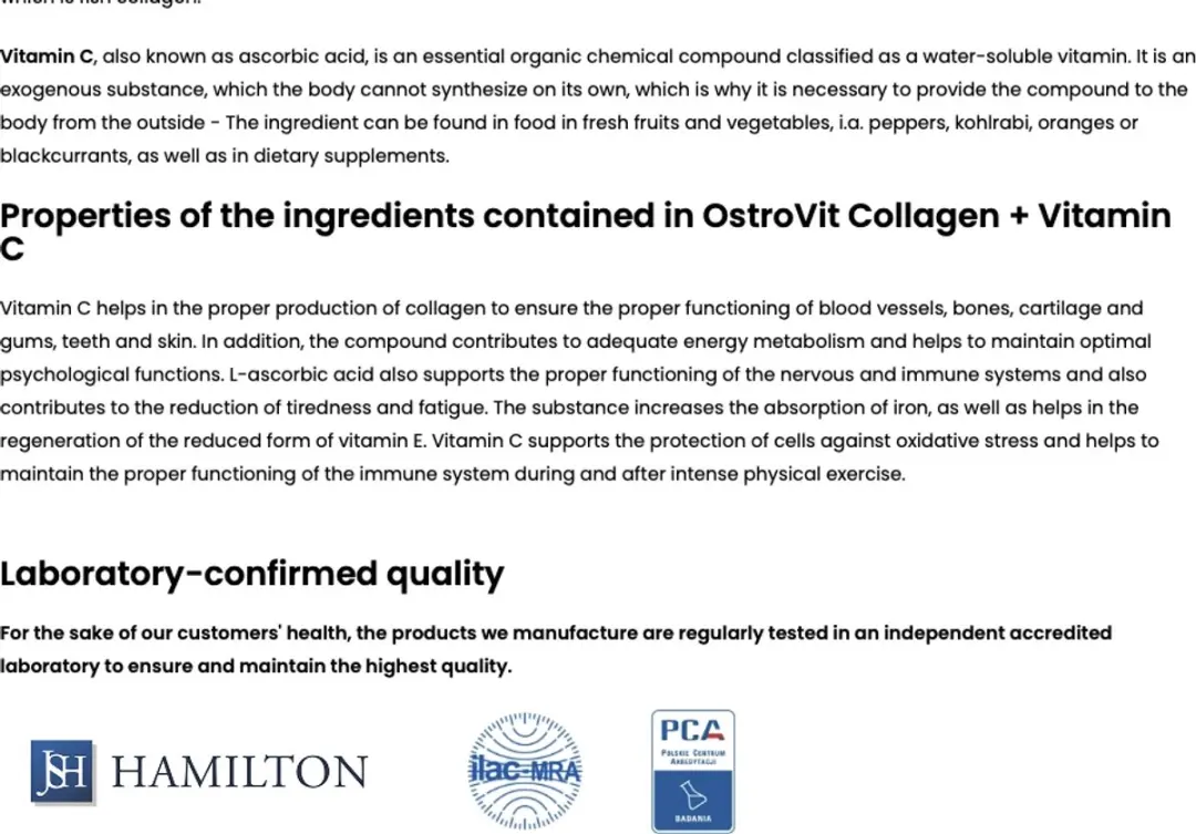 OstroVit Collagen + Vitamin C 400g - Peach