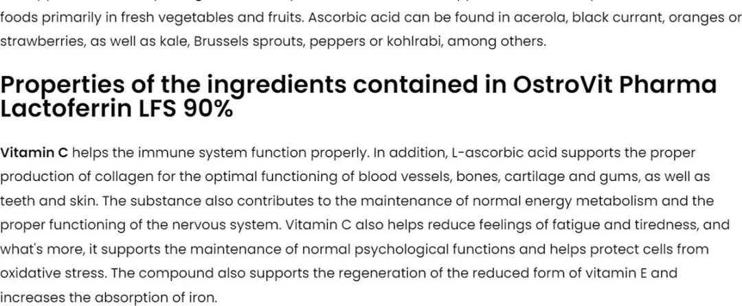 OstroVit Lactoferrin LFS 90% - 60 Capsules