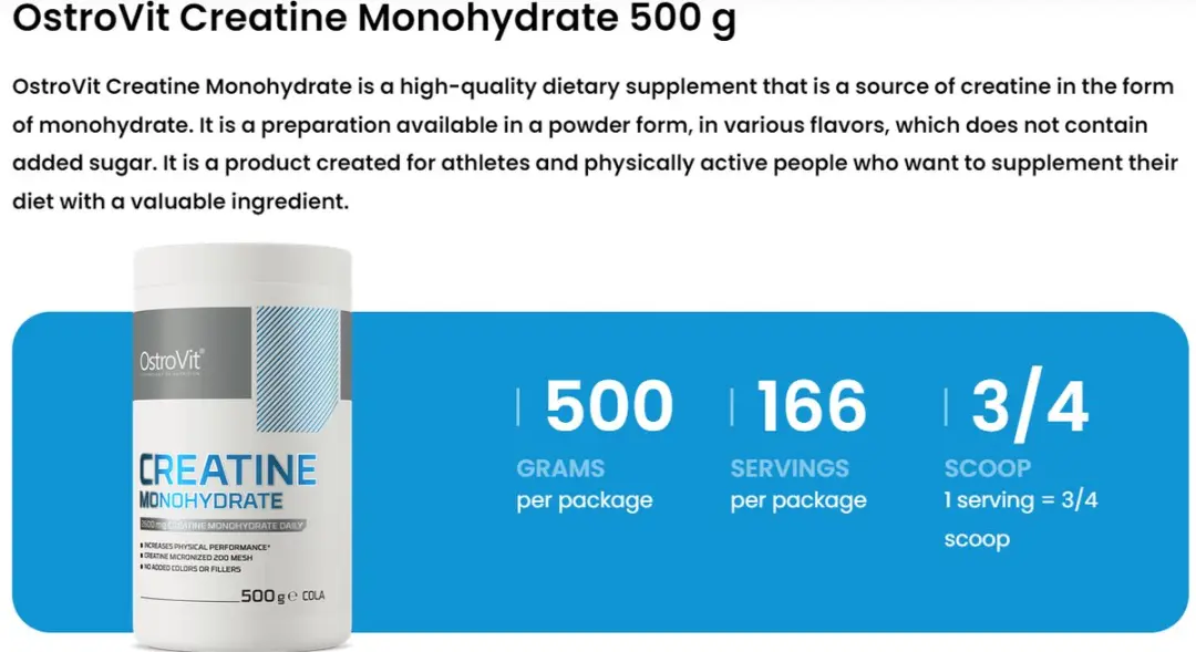 OstroVit Creatine Monohydraat 500g - Cola
