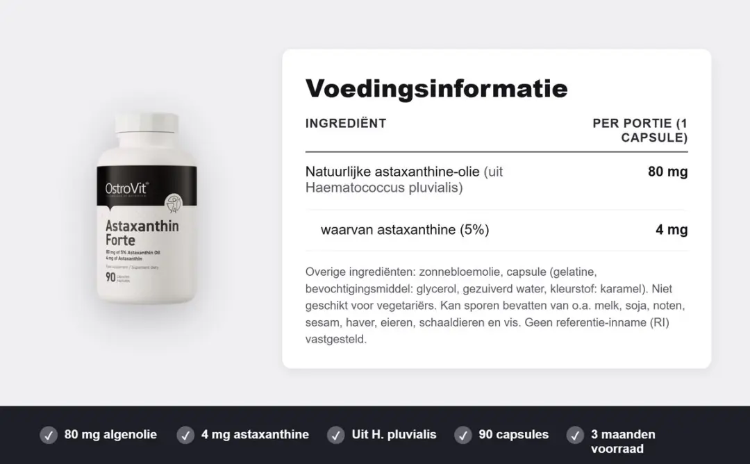 OstroVit Astaxanthine Forte 90 Capsules - 80mg