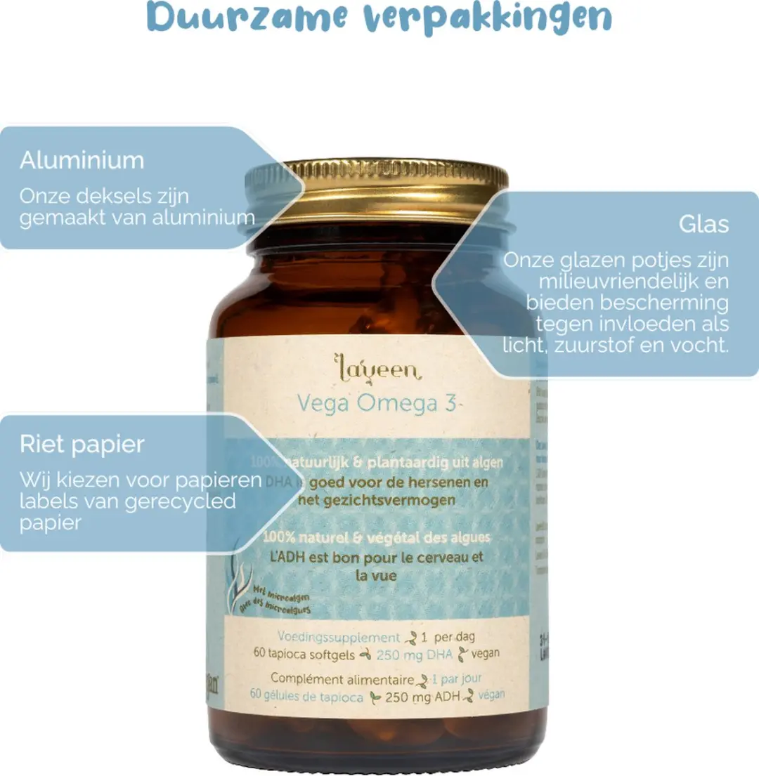 Laveen Vega Omega 3 DHA Softgels 60 Stuks - 45g