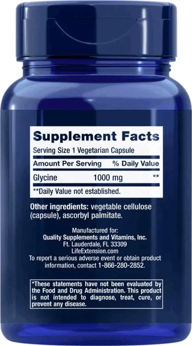 Life Extension Glycine 1000mg - 100 Capsules