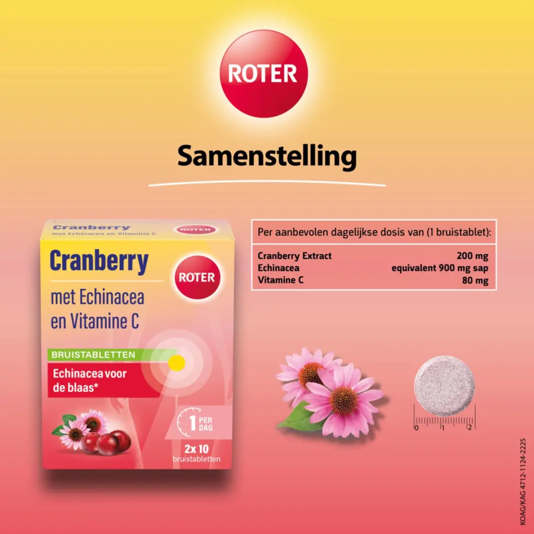 Roter Cranberry Bruis 60 Bruistabletten - Voordeelverpakking
