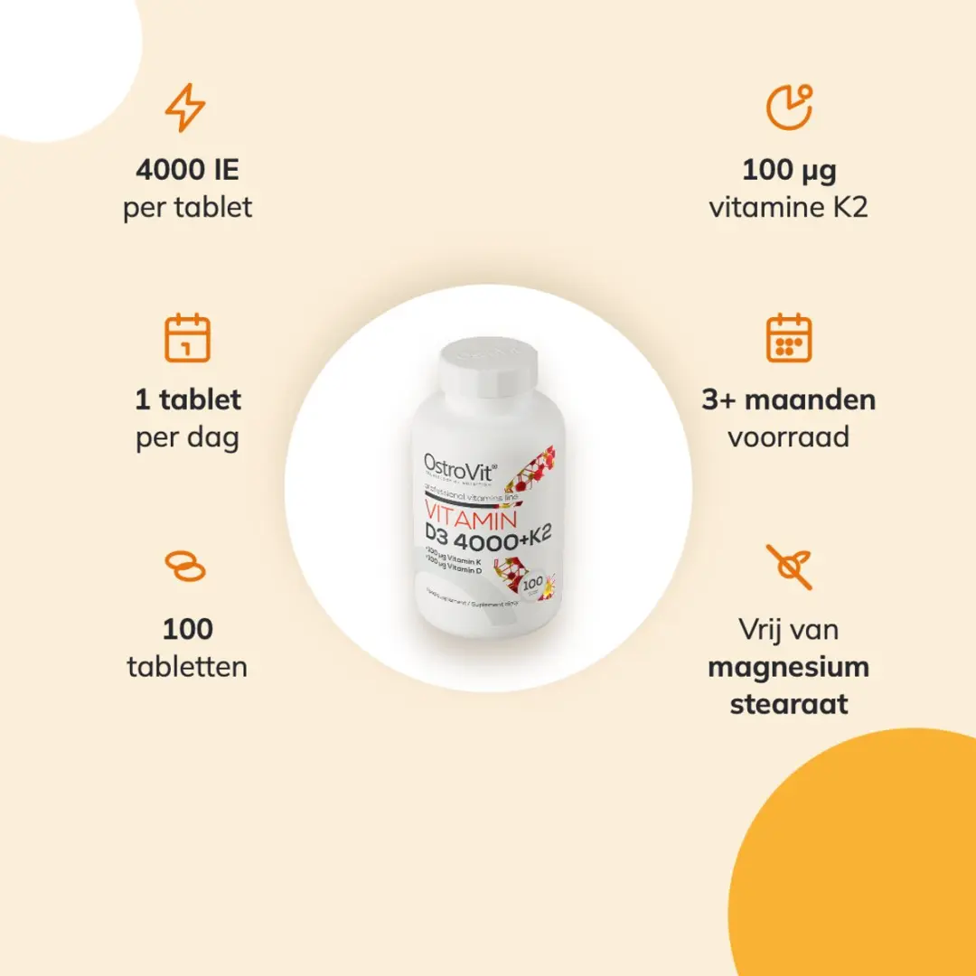 OstroVit Vitamine D3 4000 + K2 100 Tabletten