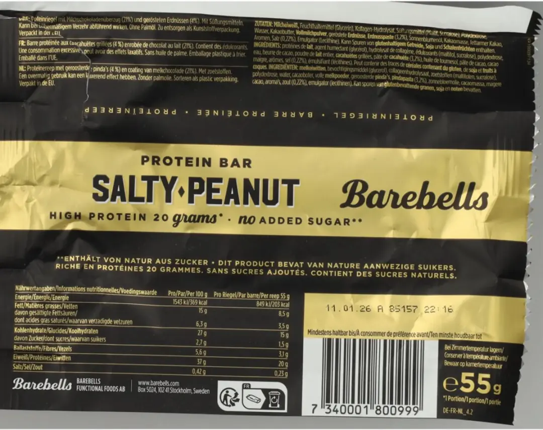 Barebells Salty Peanut Eiwitreep - 12 Stuks 55g