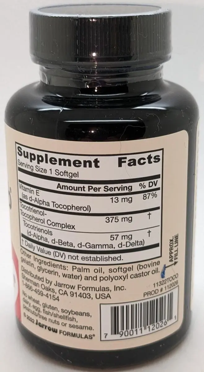 Jarrow Formulas Toco-Sorb Mixed Tocotrienols & Vitamine E - 60 Softgels