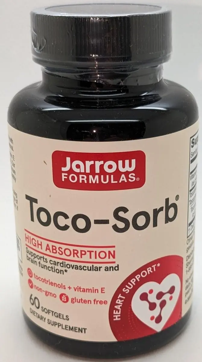 Jarrow Formulas Toco-Sorb Mixed Tocotrienols & Vitamine E - 60 Softgels