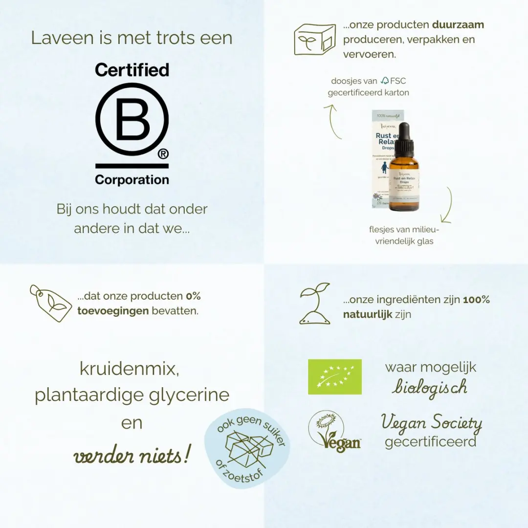 Laveen Rust en Relax Druppels 30ml - Vegan