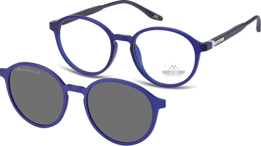 Montana Leesbril MRC4B +1.50 Blauw - met Clip-on Zonnebril